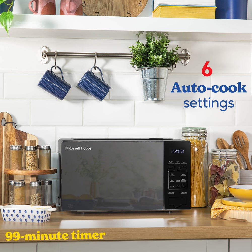 Russell Hobbs RHMT2005B Black 20L Compact Touch Control Digital Microwave 700W Image 7