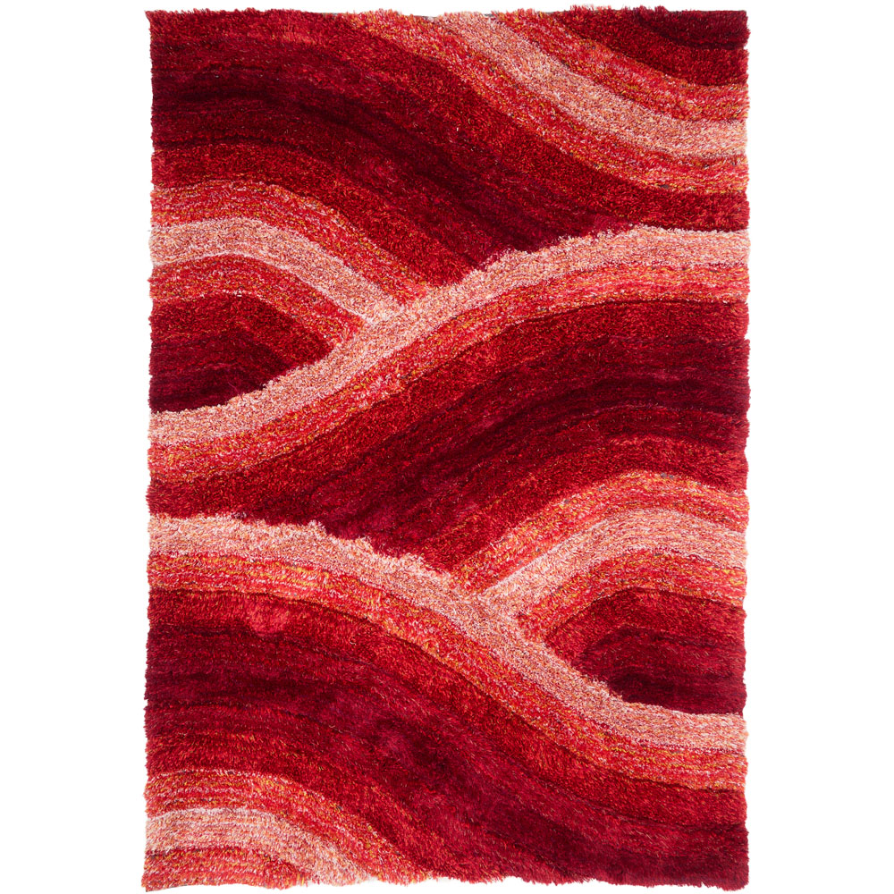 DS Living Wave Red Ultra Plush Rug 160 x 230cm Image 1