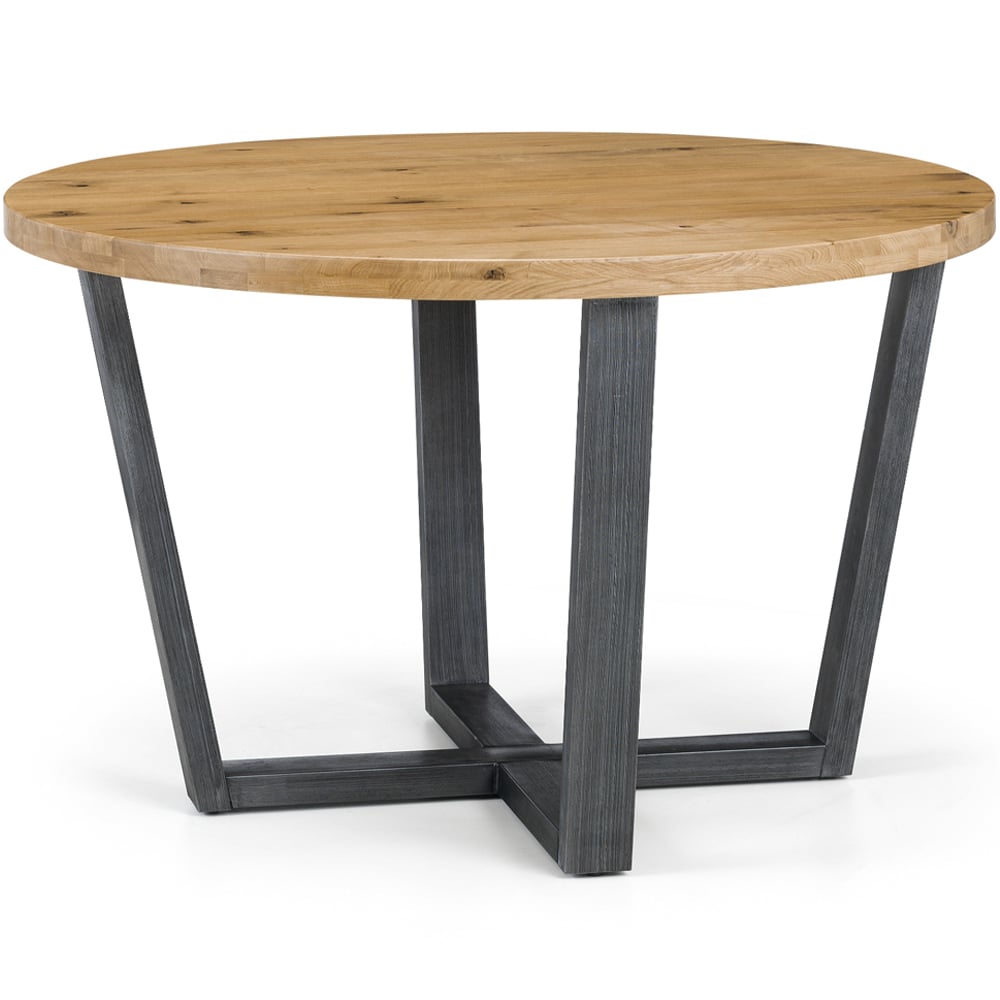 Julian Bowen Brooklyn 4 Seater Round Dining Set Oak and Mustard Image 4