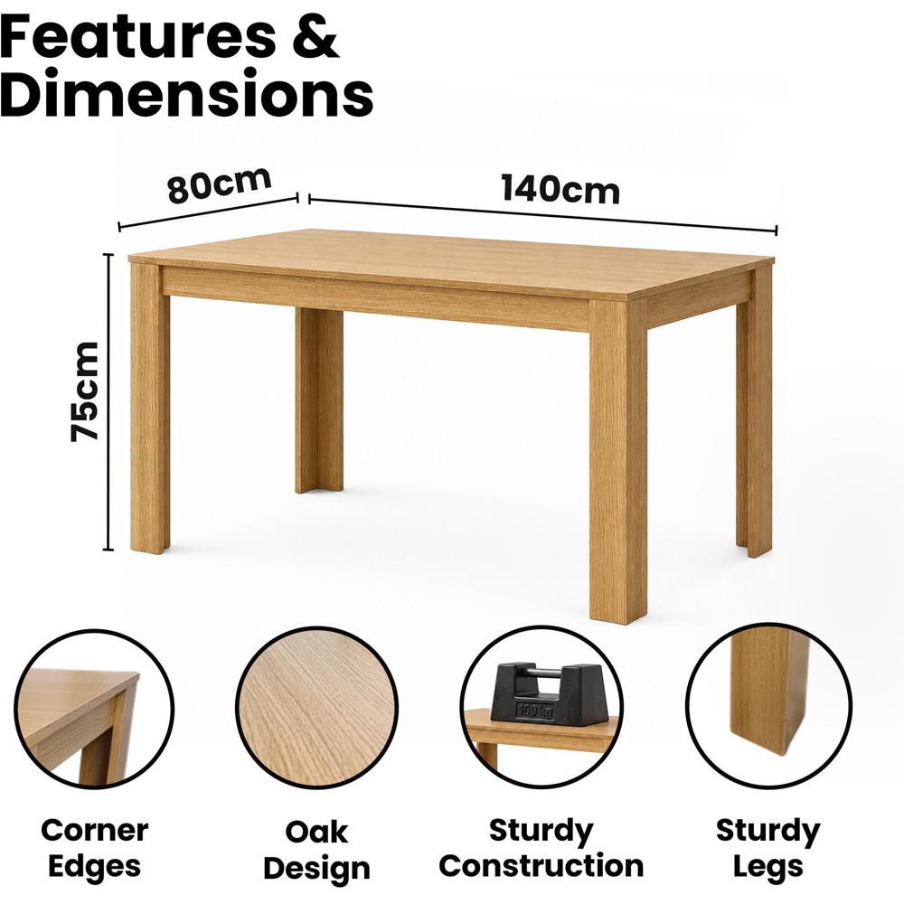 Portland 6 Seater Beige Wood Dining Table Image 8