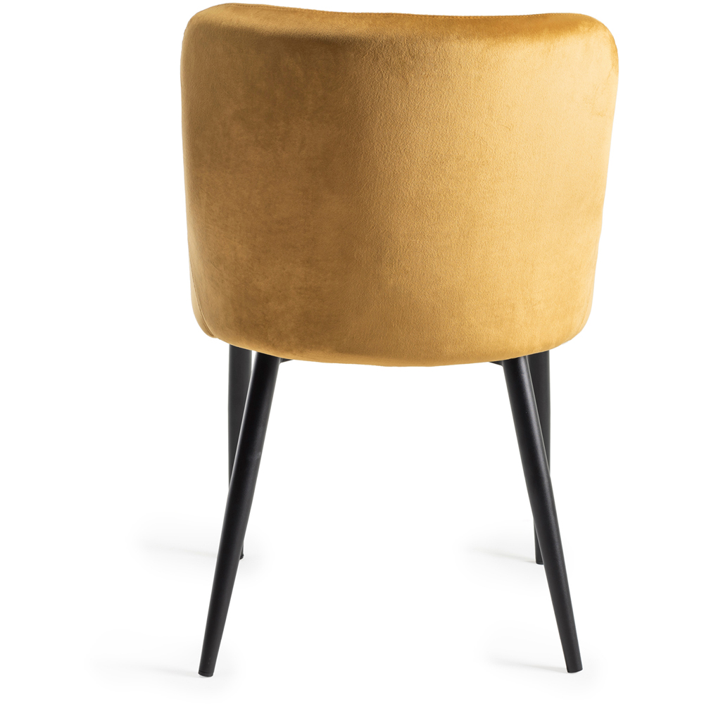 Bentley Designs Cezanne Set of 2 Mustard Velvet Dining Chair Image 5