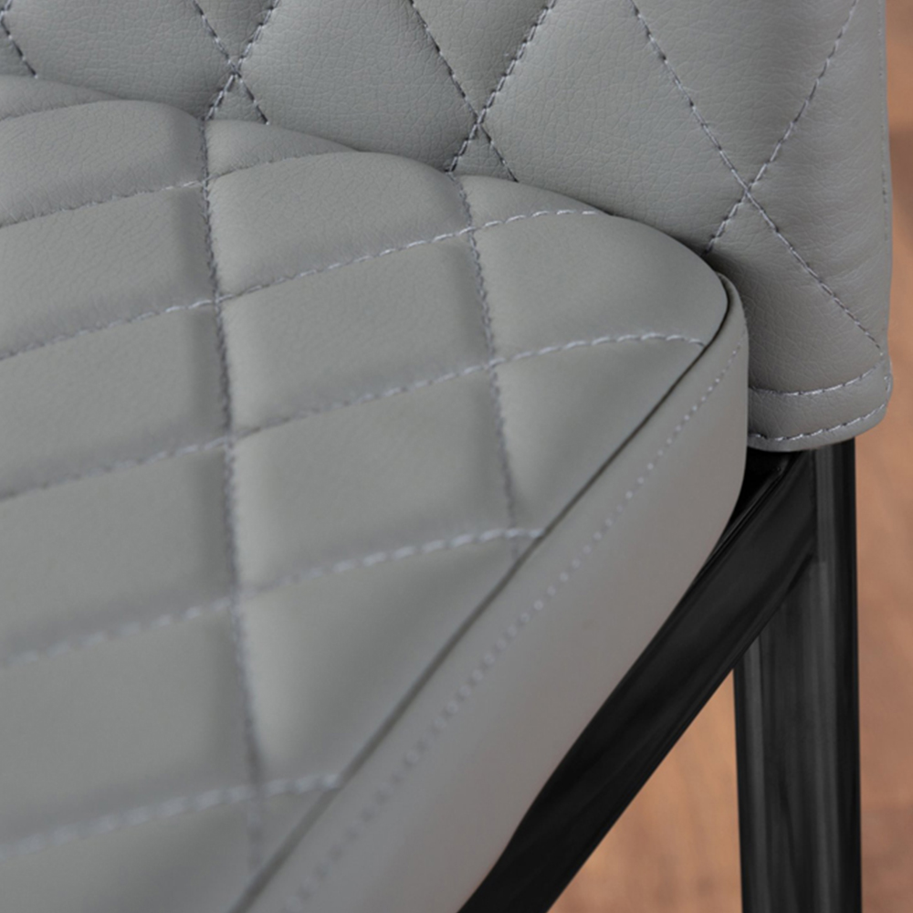 Furniturebox Molini Valera 6 Seater Dining Set Black Gloss and Grey Image 7