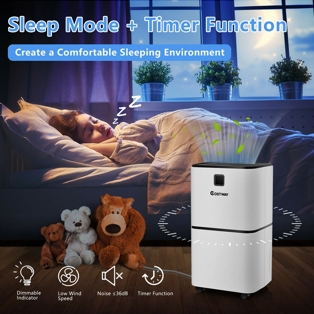 Costway 12L Portable Electric Dehumidifier with 3 Modes Image 4