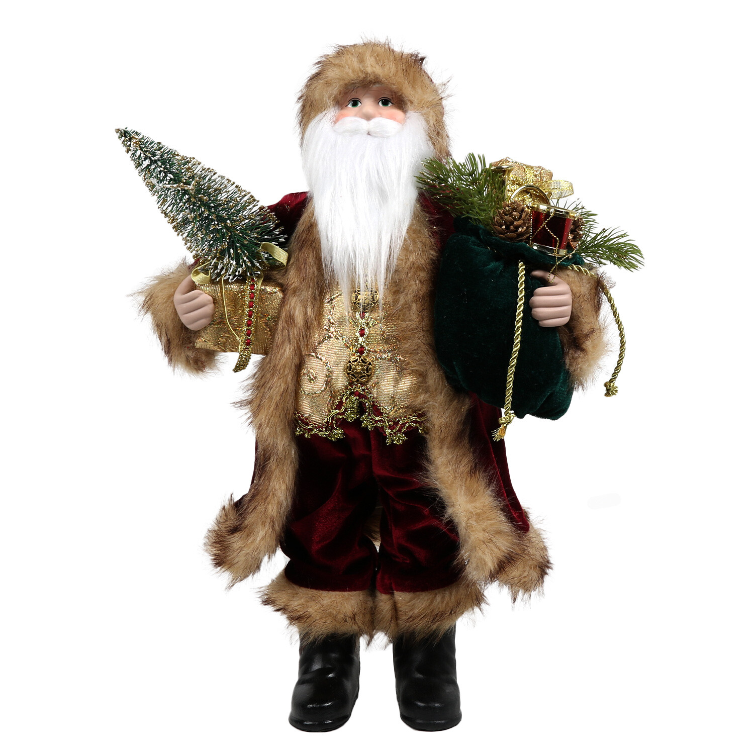 Burgundy Standing Santa - Burgundy Image 3