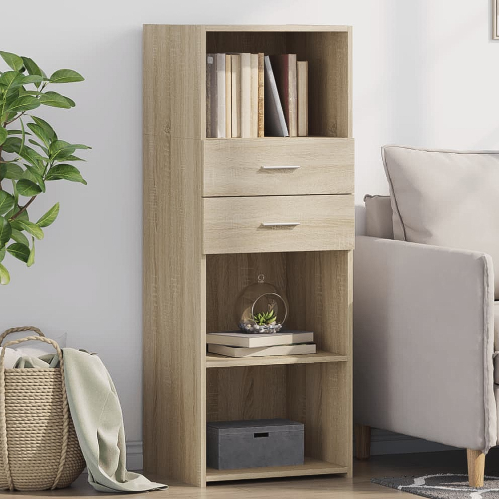 vidaXL 2 Drawer 3 Shelf Sonoma Oak Highboard Image 1