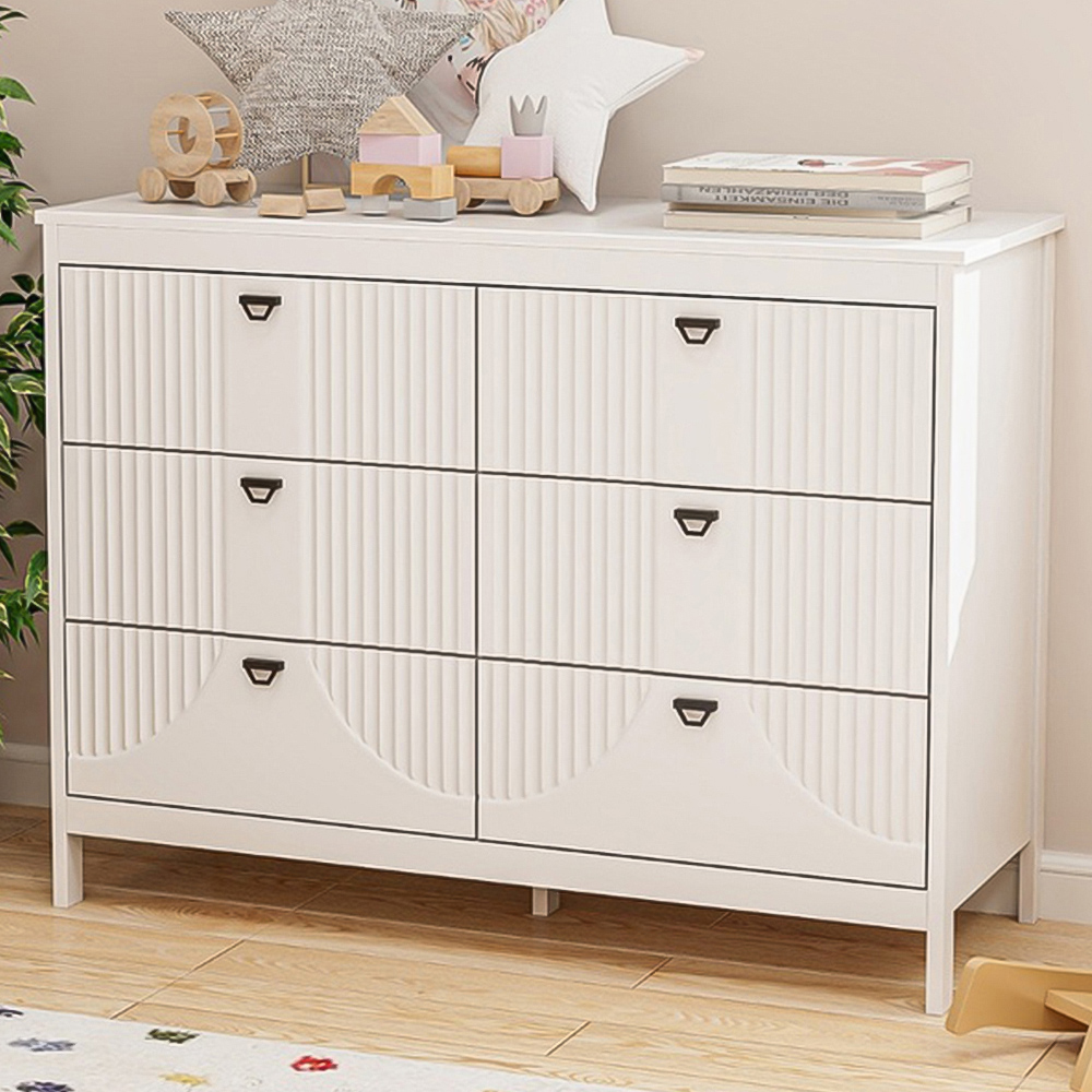 Costway 3 Drawer White Dresser with Anti-Toppling Kit Image 1