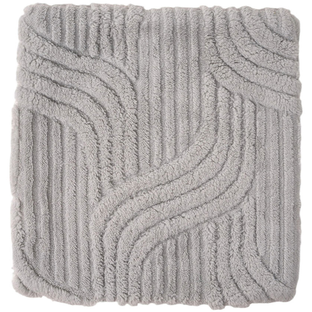 Living and Home Light Grey Minimalist Wavy Geometric Plush Throw Pillow Cover 45 x 45cm Image 3