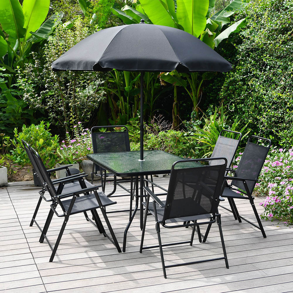 Arosa 6 Seater Dining Table and Chair Set - Black Image 8