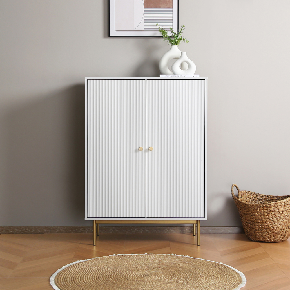 Devon 2 Door White Storage Cabinet Image 3