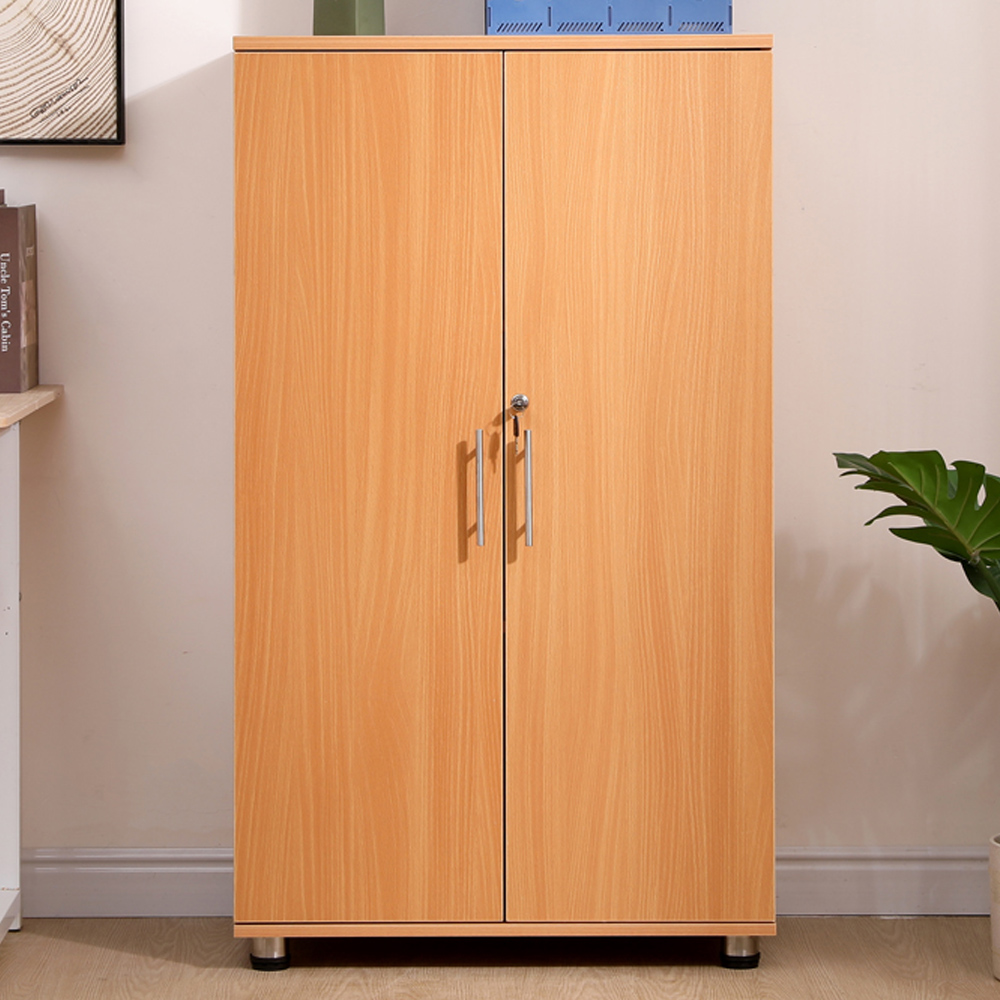 MMT Furniture Designs 2 Door Beech Lockable Tall Filing Cabinet Image 1