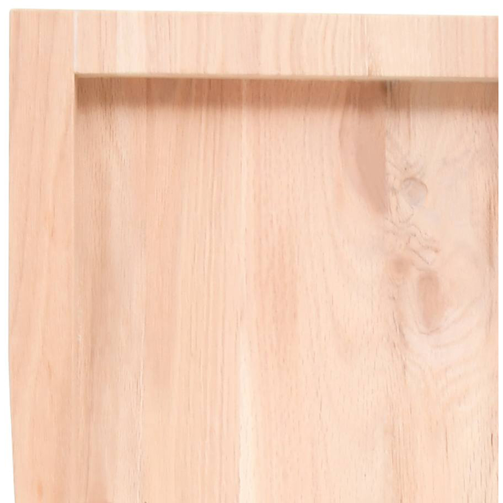vidaXL 40cm Natural Untreated Solid Oak Wood Floating Wall Shelf Image 5