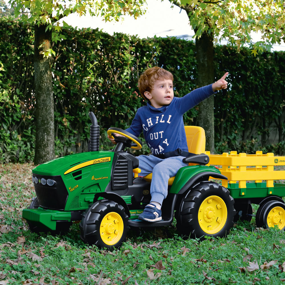 Peg John Deere RC Kids Electric Tractor with Trailer 12V Image 2