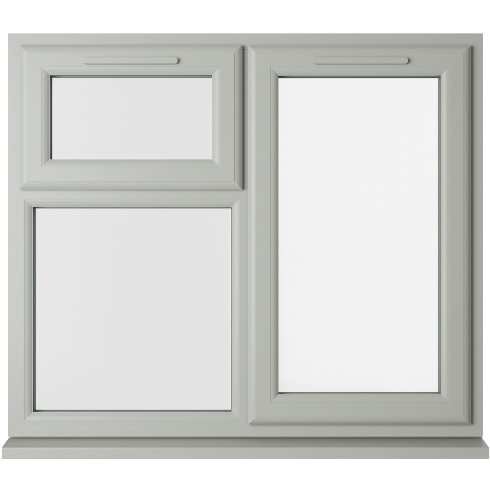 Crystal Agate and White RH Side Hung and Top Opener Clear Triple Glazed Window 1190 x 1040mm Image 1