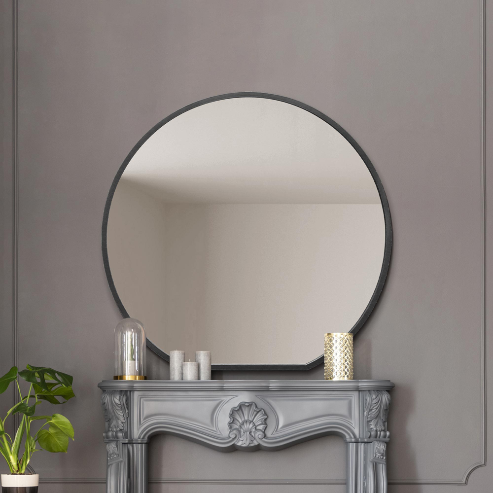 MirrorOutlet The Circulus Black Framed Circular Wall Mirror 126 x 120cm Image 7