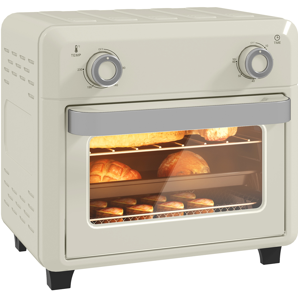 HOMCOM 800-202V70CW Cream 10L Electric Air Fryer Oven 1000W Image 1
