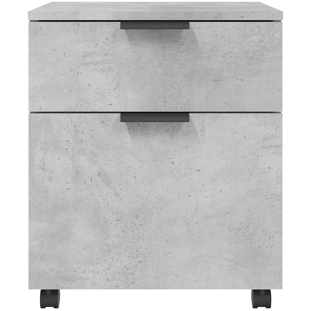 vidaXL Single Door Single Drawer Concrete Grey Mobile File Cabinet Image 3