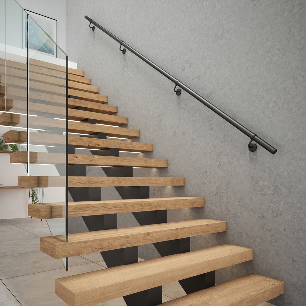Rothley Matt Black Stair Handrail Kit 3.6m Image 1