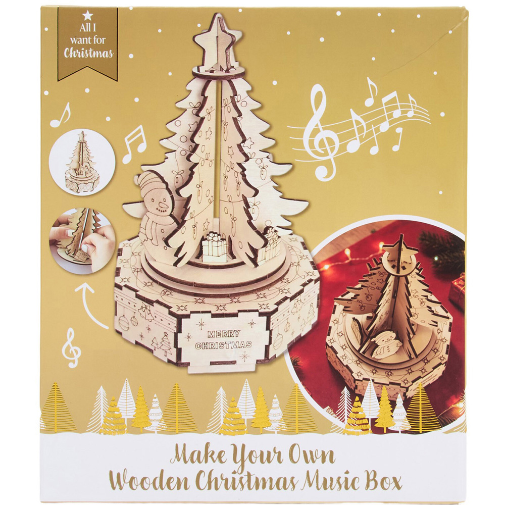 Make Your Own Wooden Christmas Music Box Kit Image 2