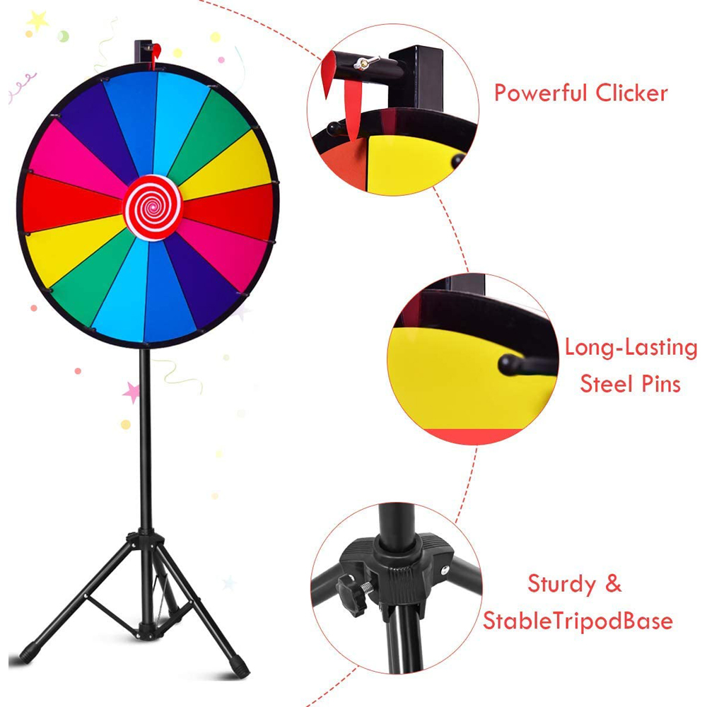 Costway 24 inch Colour Spinning Tabletop Prize Wheel Image 7