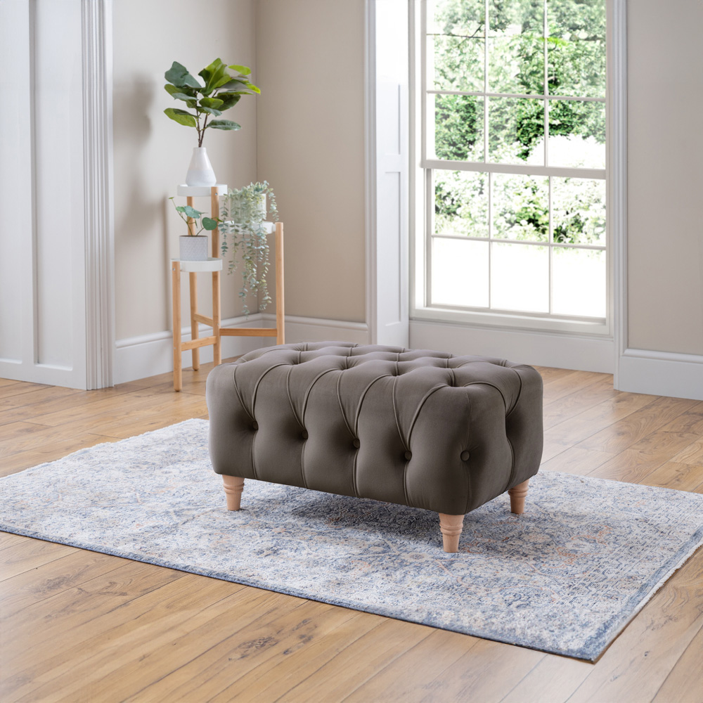 Mushroom Velvet Footstool Image 4