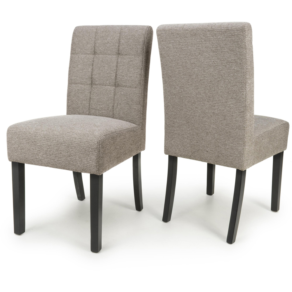 Portland Harlow Mocha Weave Black Legs Waffle Back Dining Chair Image 7