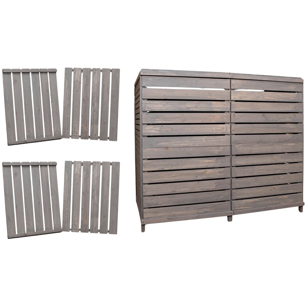 Samuel Alexander 4.4 x 3.7ft Grey Bin Storage Shed with Back Panels Image 3