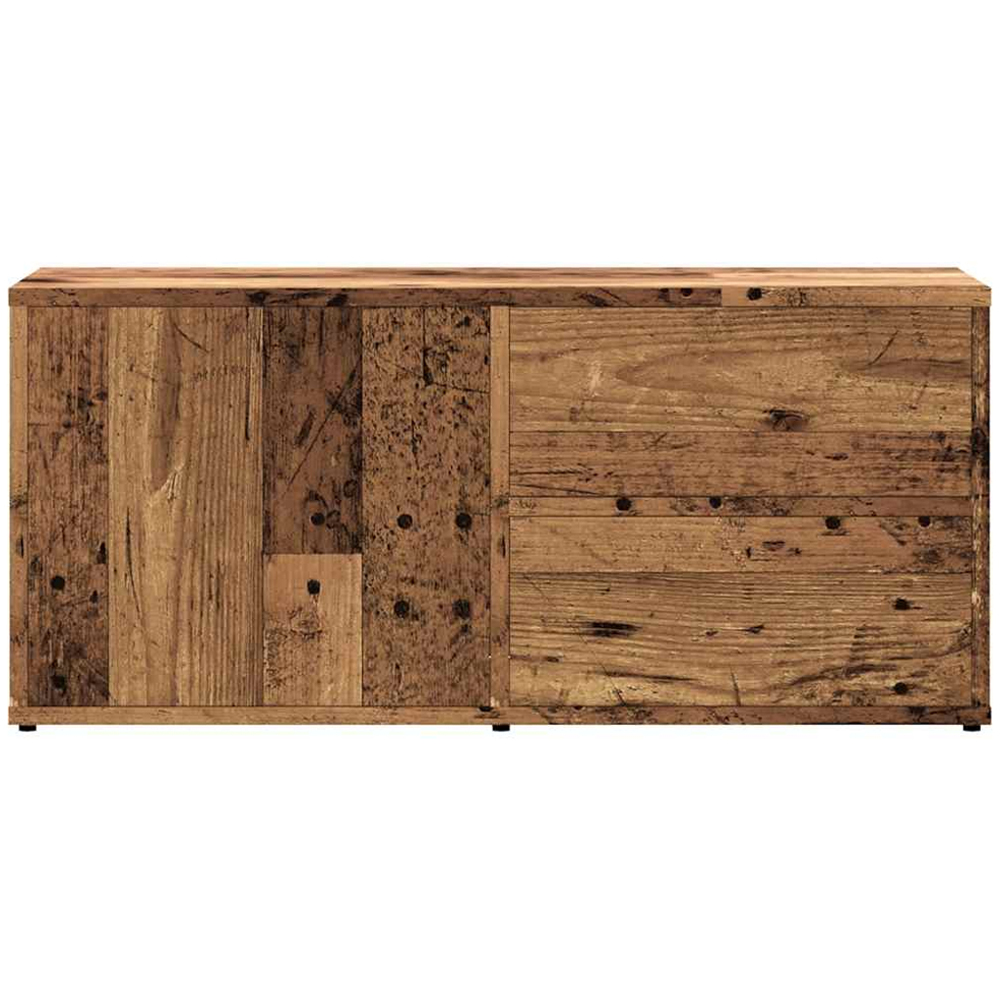 vidaXL Single Door 2 Drawer Old Wood TV Cabinet Image 4