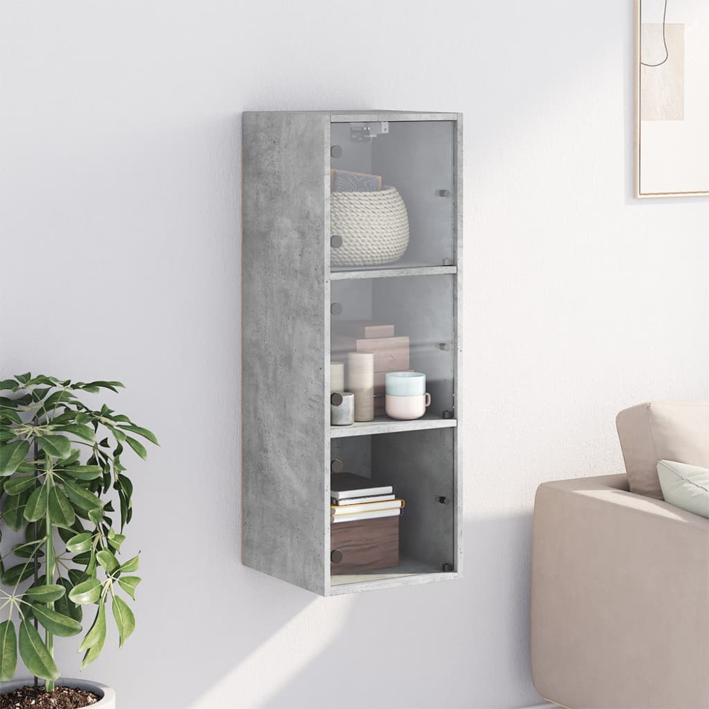 vidaXL 3 Door Concrete Grey Wall Cabinet Image 9