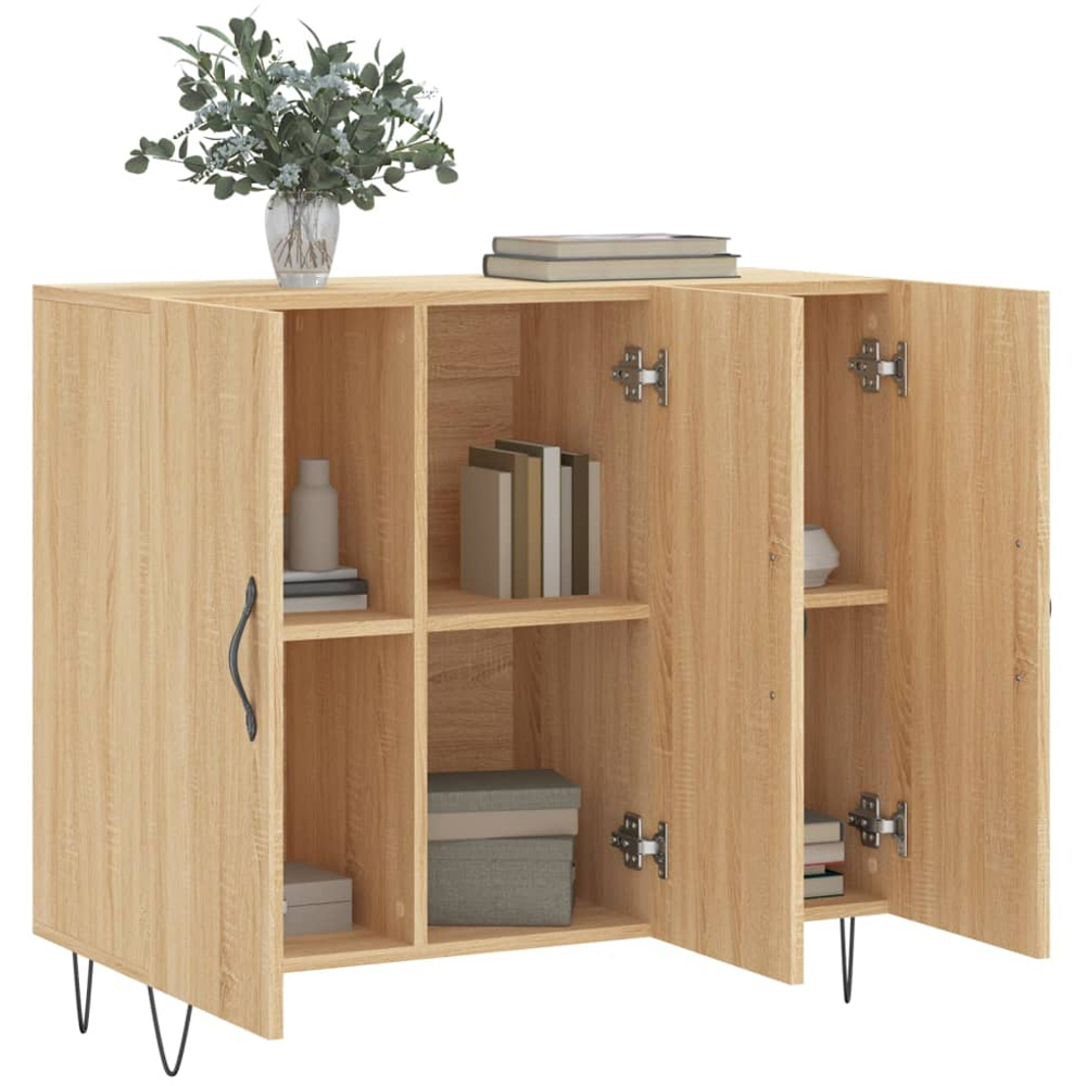vidaXL 3 Door Sonoma Oak Sideboard Image 4