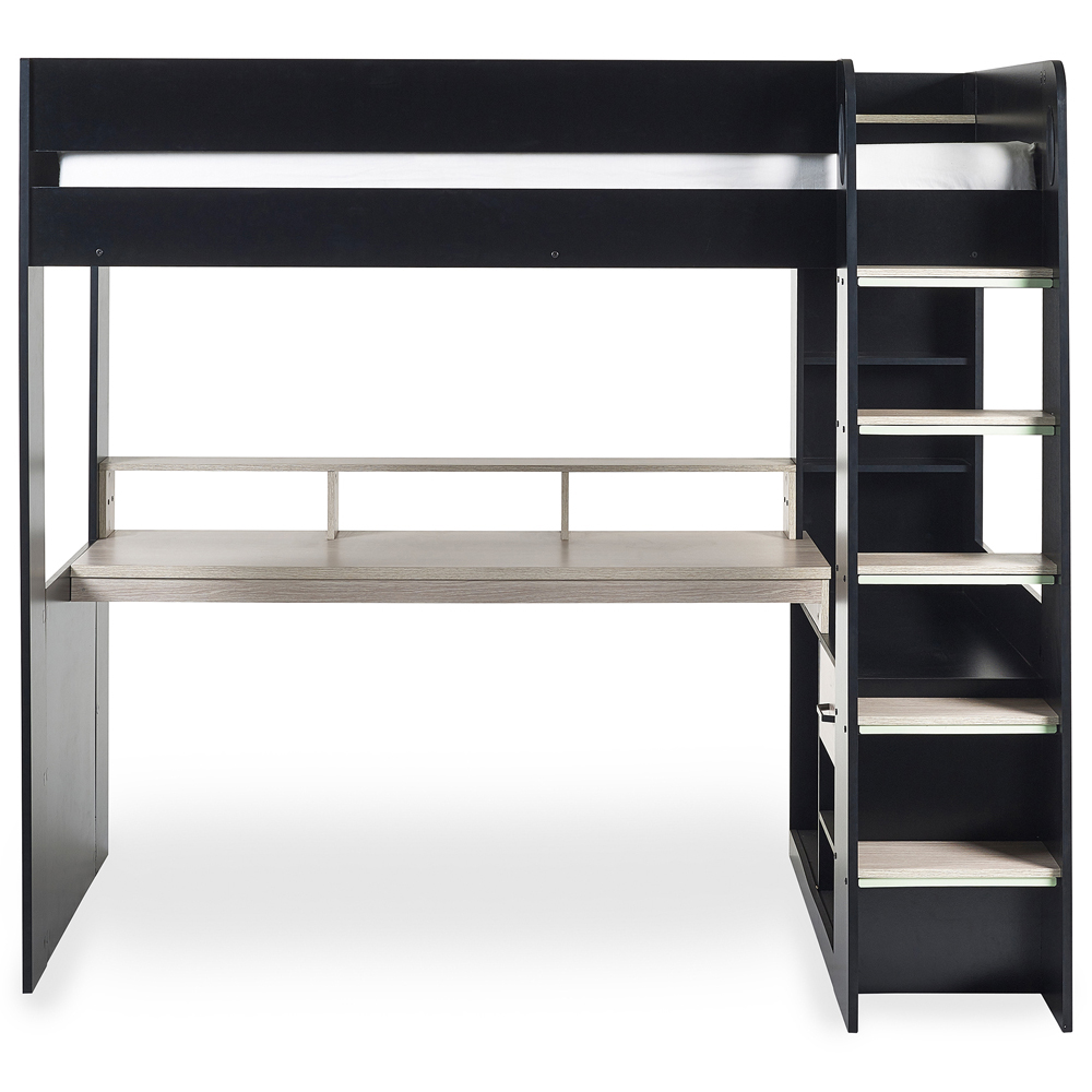 Julian Bowen Blaze Black and Pale Wood Gaming Bunk Bed with Storage Image 3