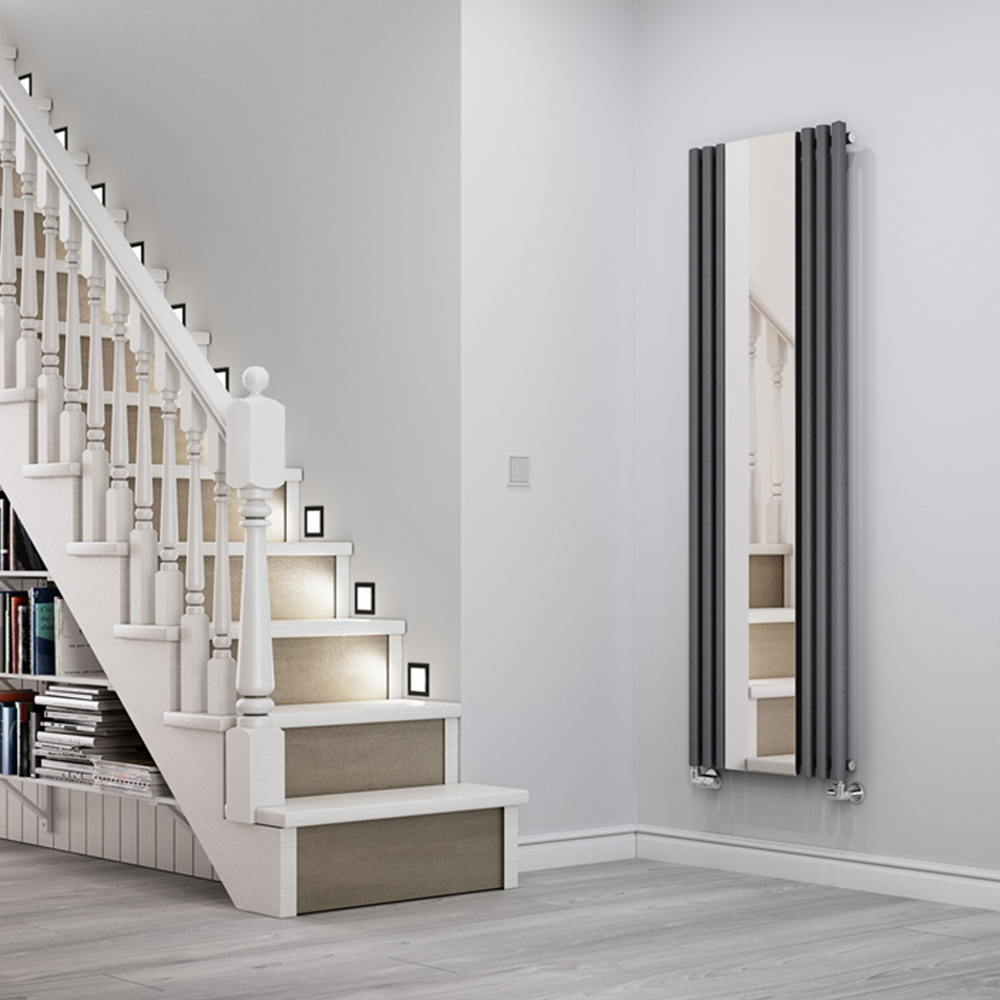 Terma Rolo Mirror 2854 BTU Modern Grey Radiator 1800 x 590mm Image 6