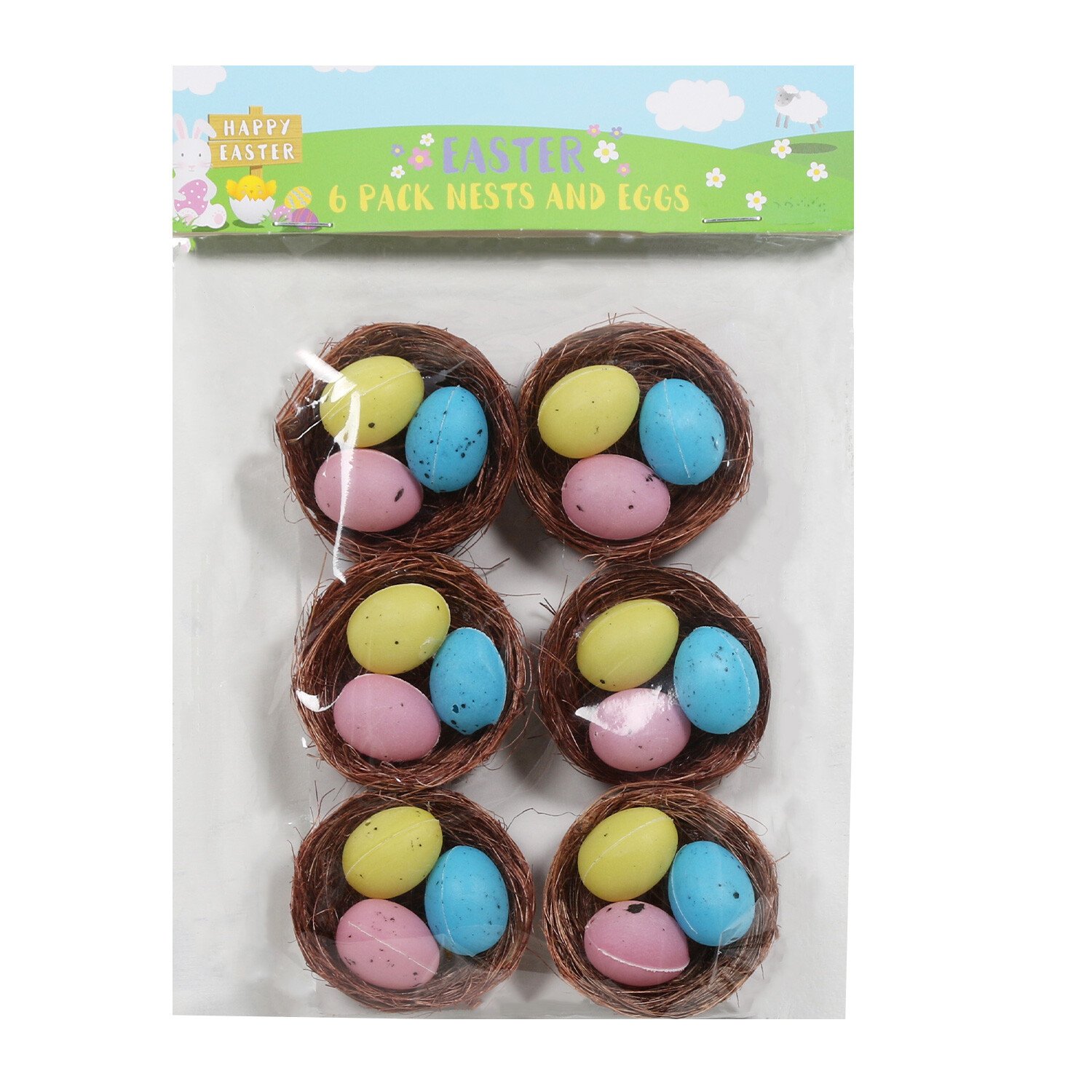 Pack of Six Easter Nests and Eggs Image