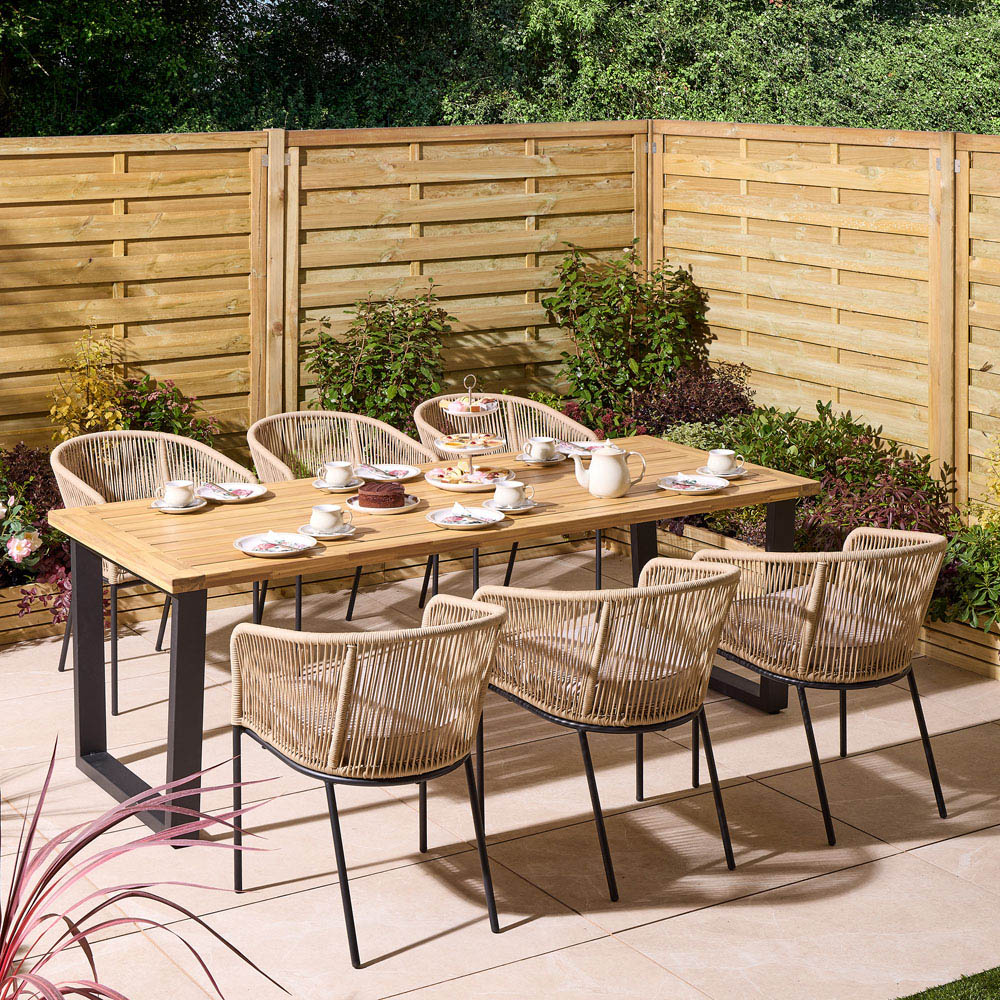 Rowlinson Oslo 6 Seater Natural Dining Table Set 210cm Image 9