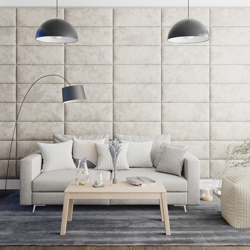 Aspire EasyMount Pearl Mirazzi Velvet Upholstered Wall Mounted Headboard Panels 2 Pack Image 3