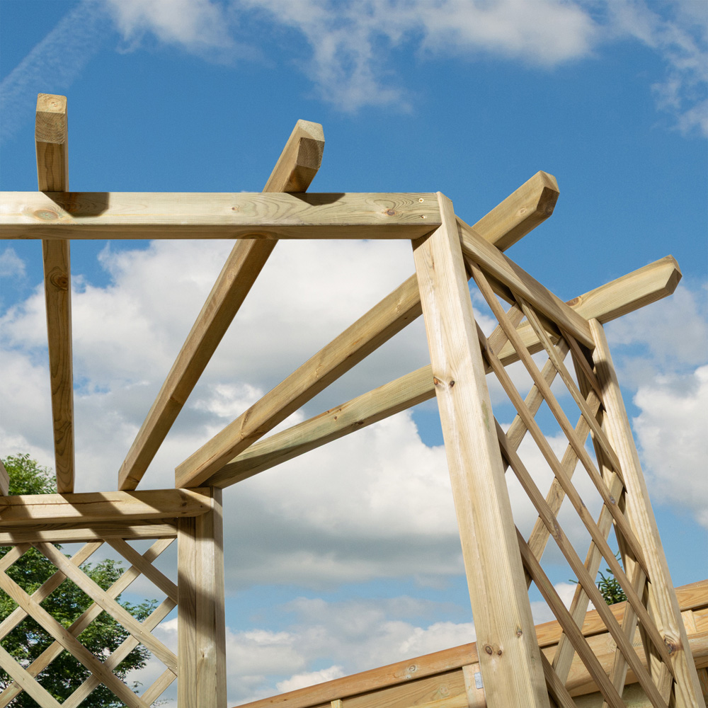 Rowlinson Pemberley 4 Seater 6.7 x 6.1ft Corner Arbour Image 7