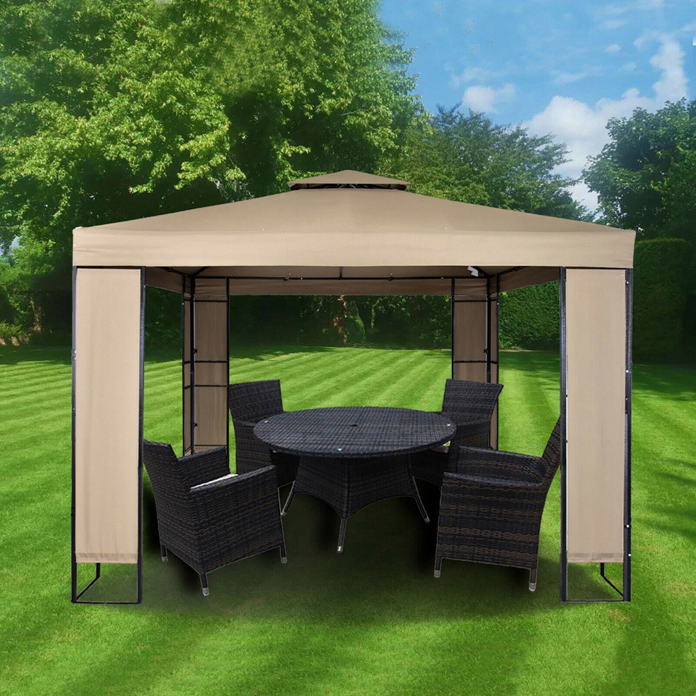Maximus 3 x 3m Beige Gazebo with Removable Sides Image 5