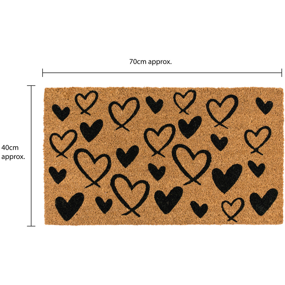 JVL Hearts Coir Latex Backed Door Mat and Runner Set Image 9