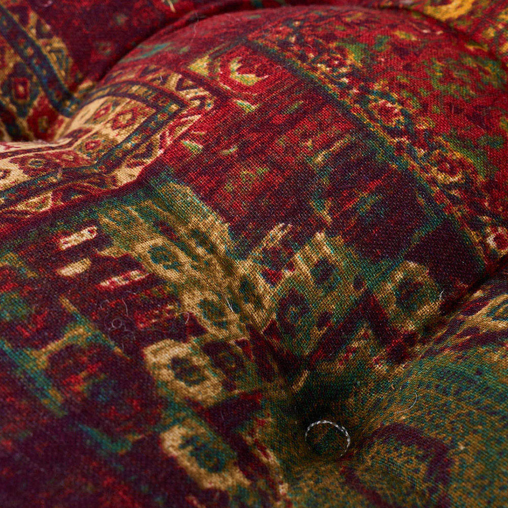Living and Home Red Bohemia Style Square Seat Cushion with Pom Pom Trim 40 x 40cm Image 5