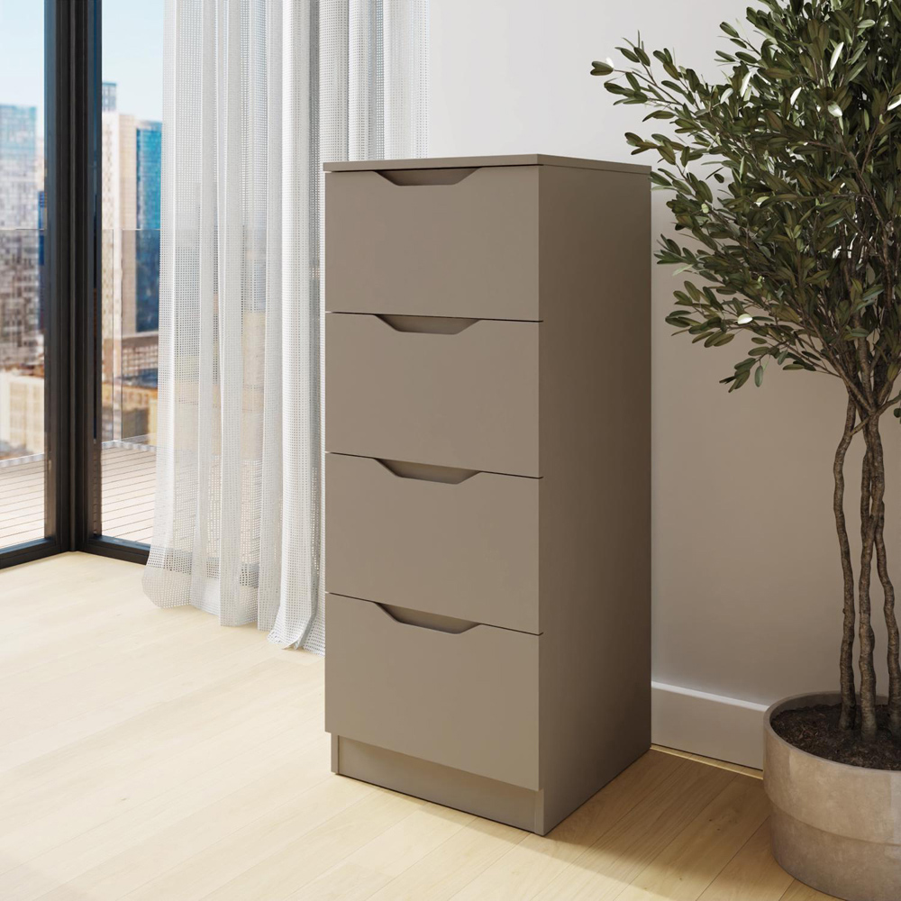 FWStyle Luno 4 Drawer Putty Modern Chest of Drawers Image 6