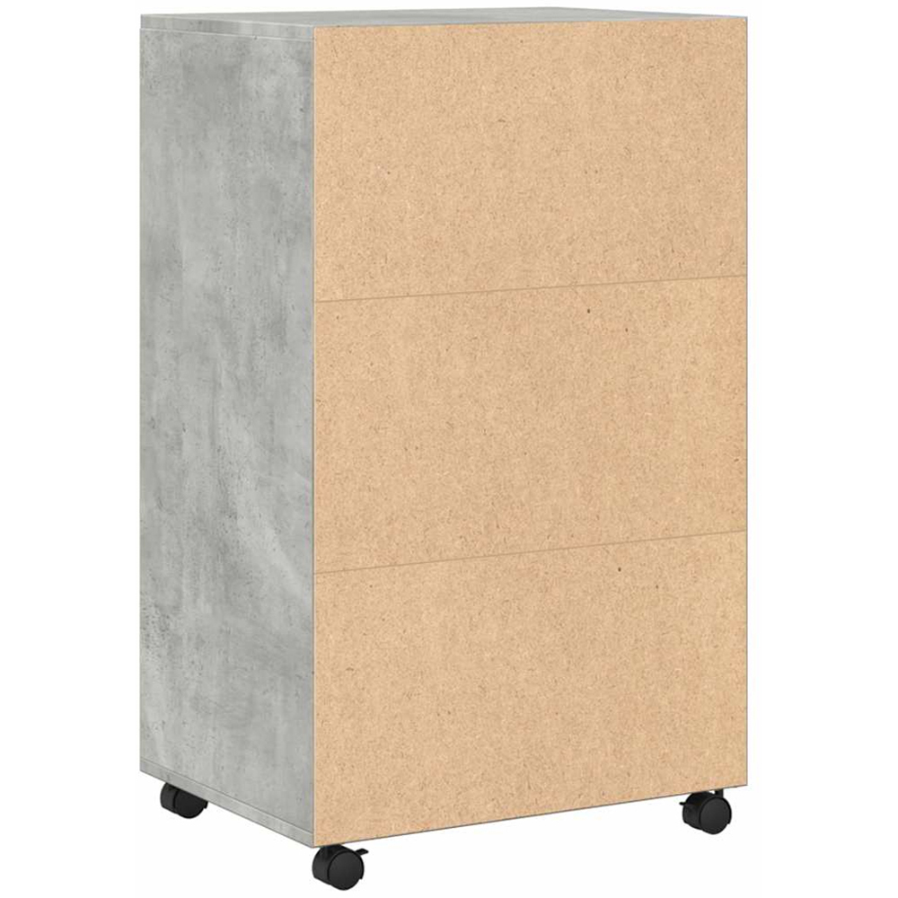 vidaXL 2 Door Single Open Shelf Concrete Grey Rolling Storage Cabinet Image 6