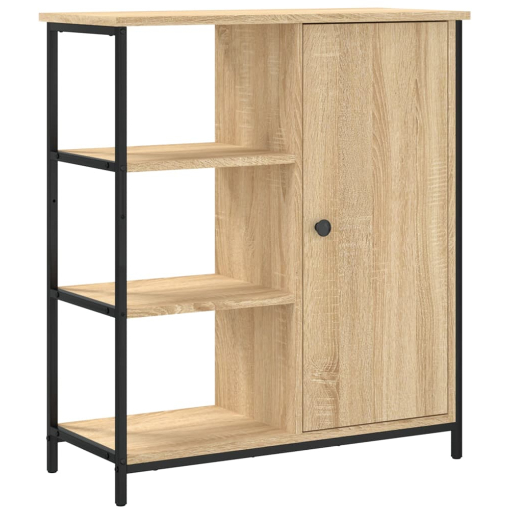 vidaXL Single Door 3 Shelf Sonoma Oak Sideboard Image 2