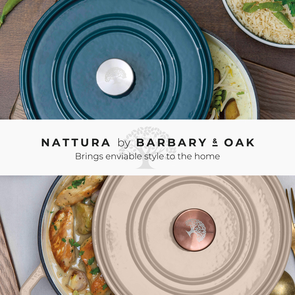 Barbary & Oak Nattura 20cm Agave Cast Iron Round Casserole Dish with Lid Image 8