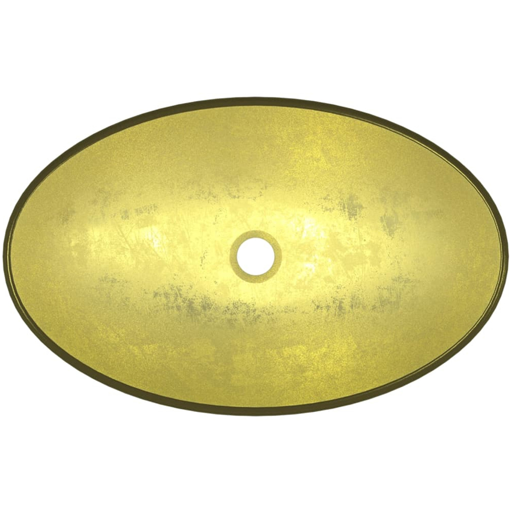 vidaXL Gold Tempered Glass Wash Basin 155 x 545 x 350mm Image 4