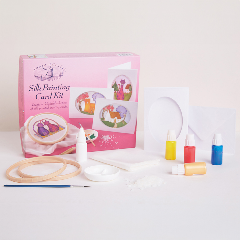House of Crafts Multicoloured Silk Painting Card Craft Kit Image 4