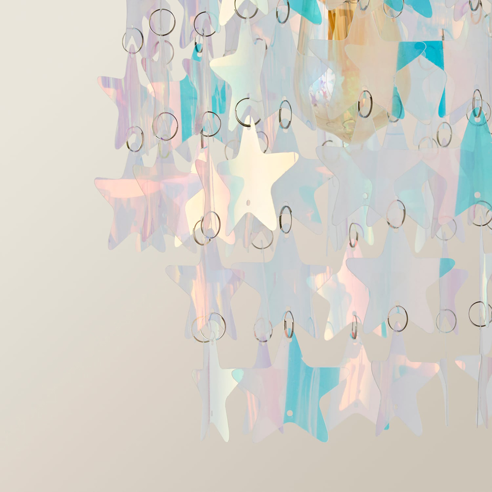 ValueLights Orla 2-Tier Iridescent Stars Easy Fit Lamp Shade Image 3