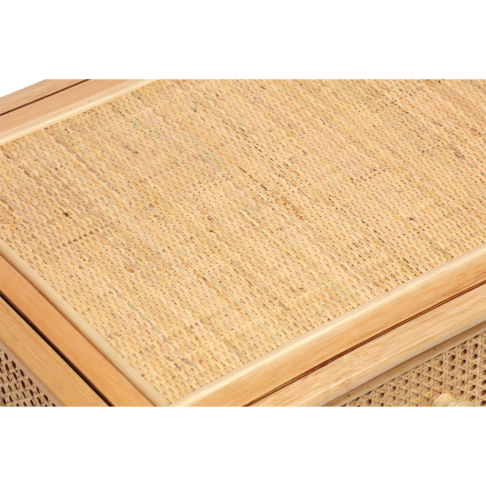 Desser Chester Single Drawer Natural Rattan Coffee Table Image 5