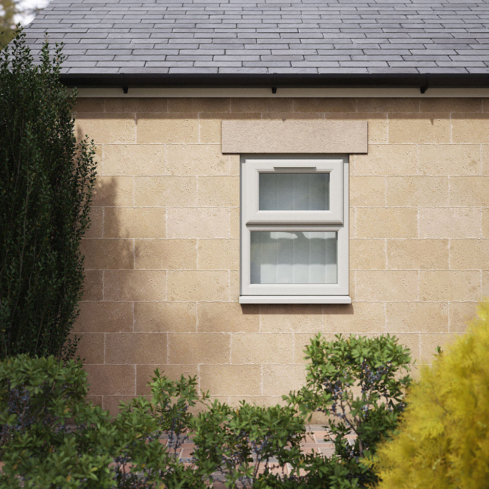 Crystal Agate and White Top Hung Over Fixed Light Clear Triple Glazed Window 905 x 1115mm Image 4