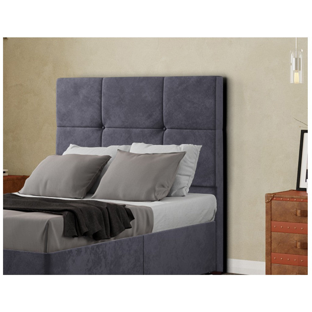 Eleganza Jacob Small Double Steel Plush Floor Standing Headboard Image 4