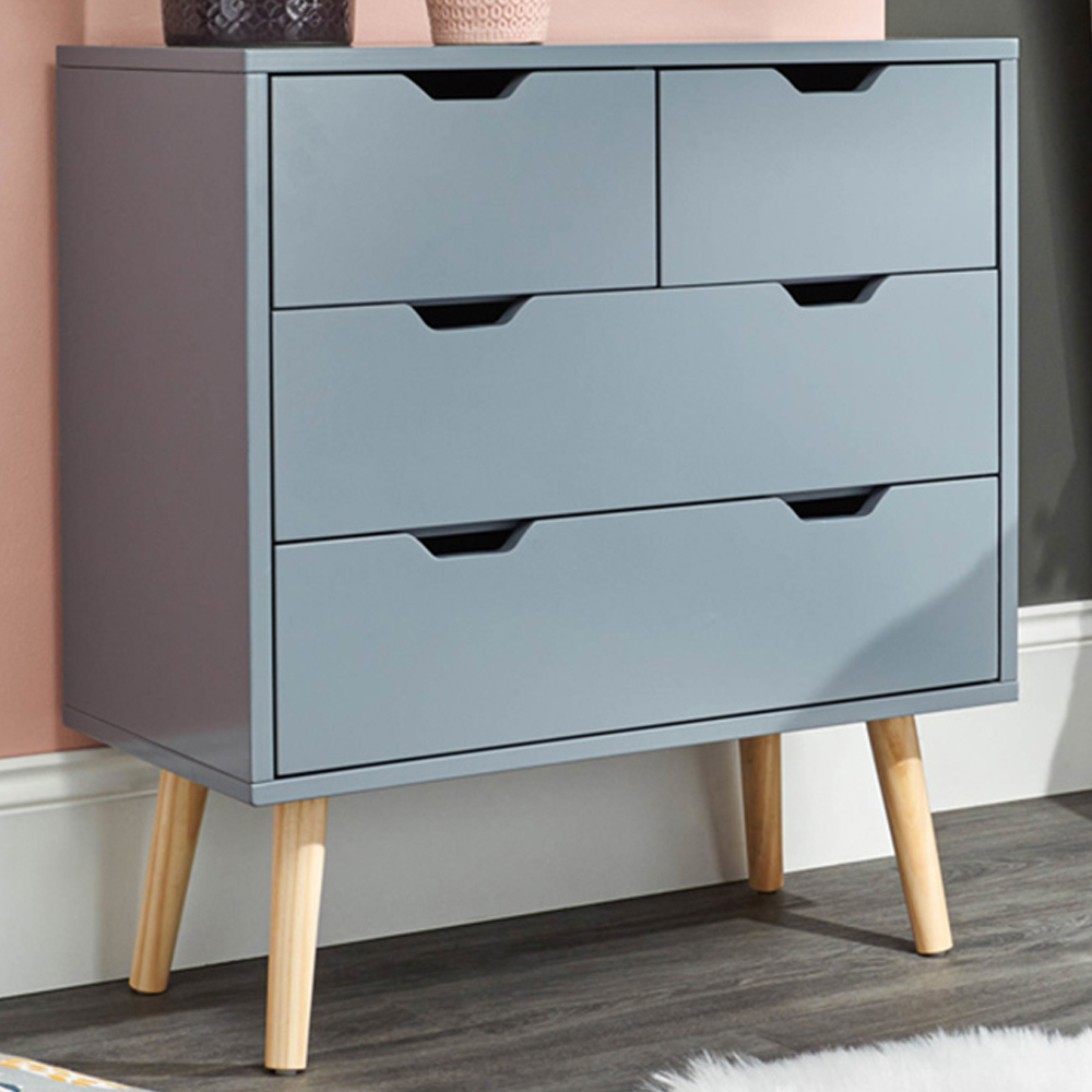 GFW Nyborg 4 Drawer Dark Grey Chest of Drawers Image 1