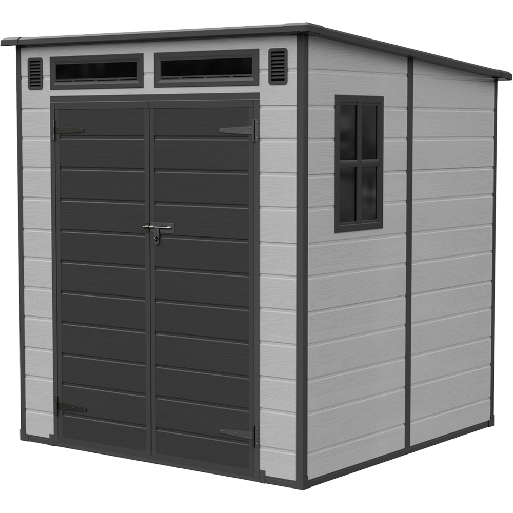 Living and Home 6 x 6ft Plastic Garden Storage Shed with Built-In Floor Image 2